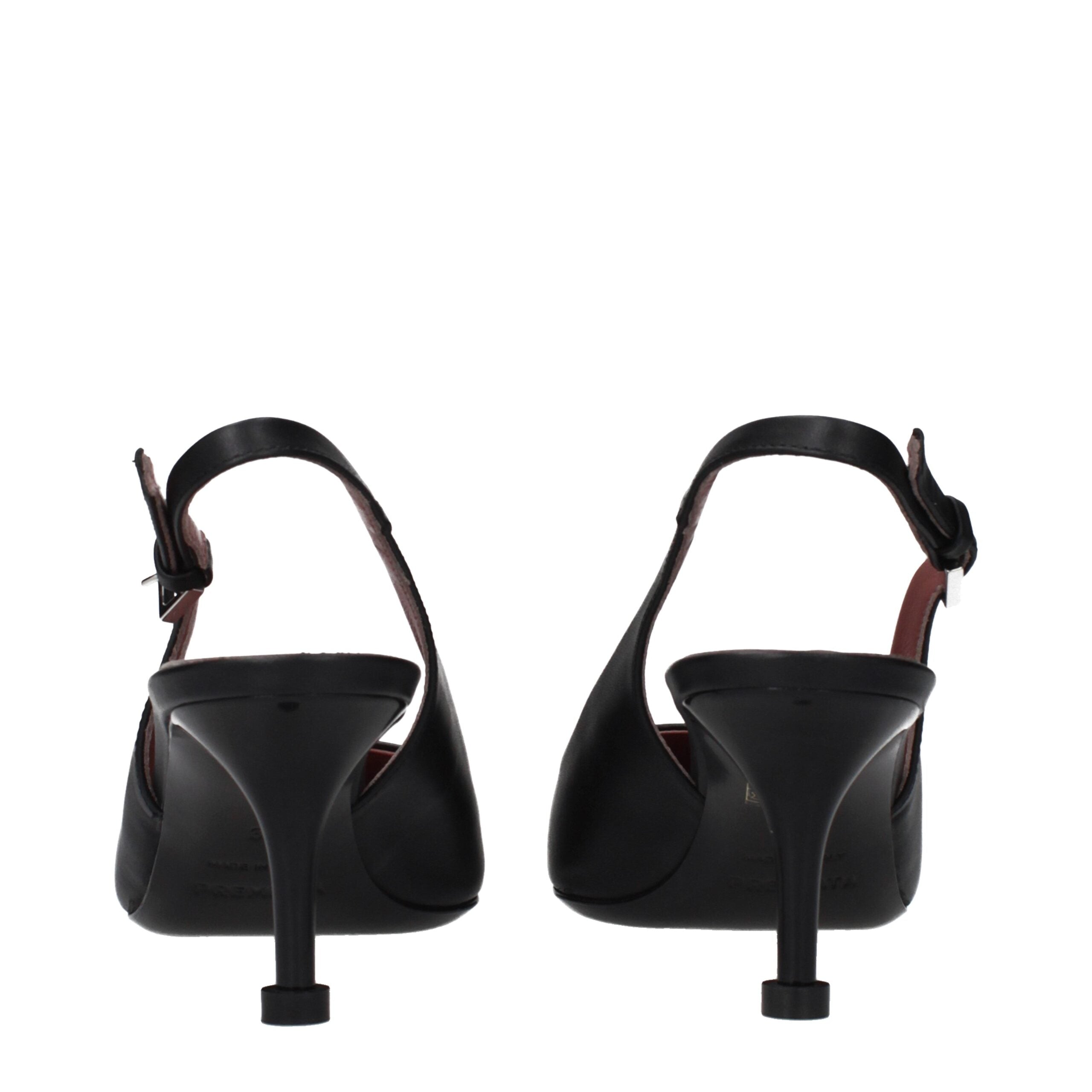 Premiata Schwarze Leder-Plateau-Pumps