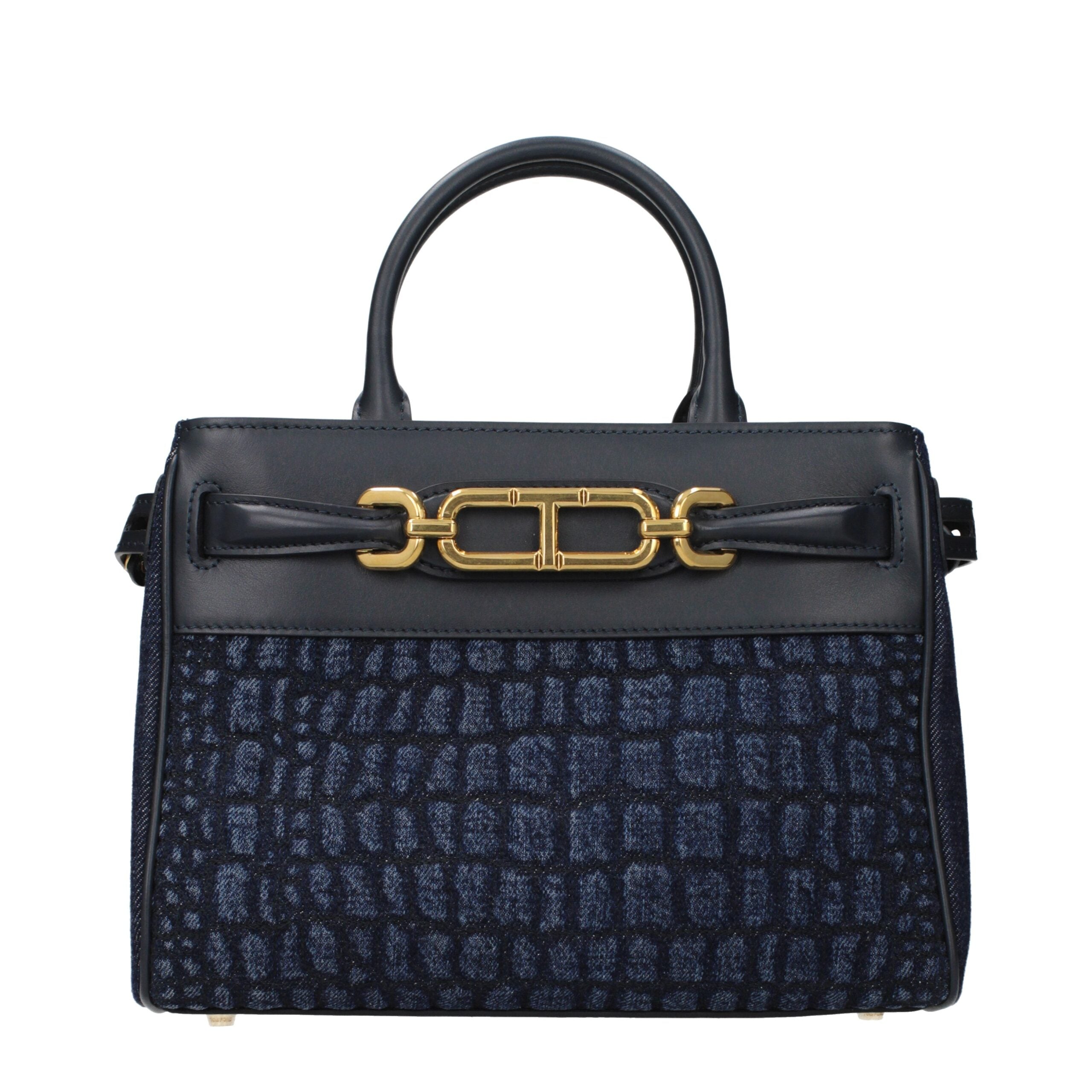 Tom Ford Blaue Stoffhandtasche