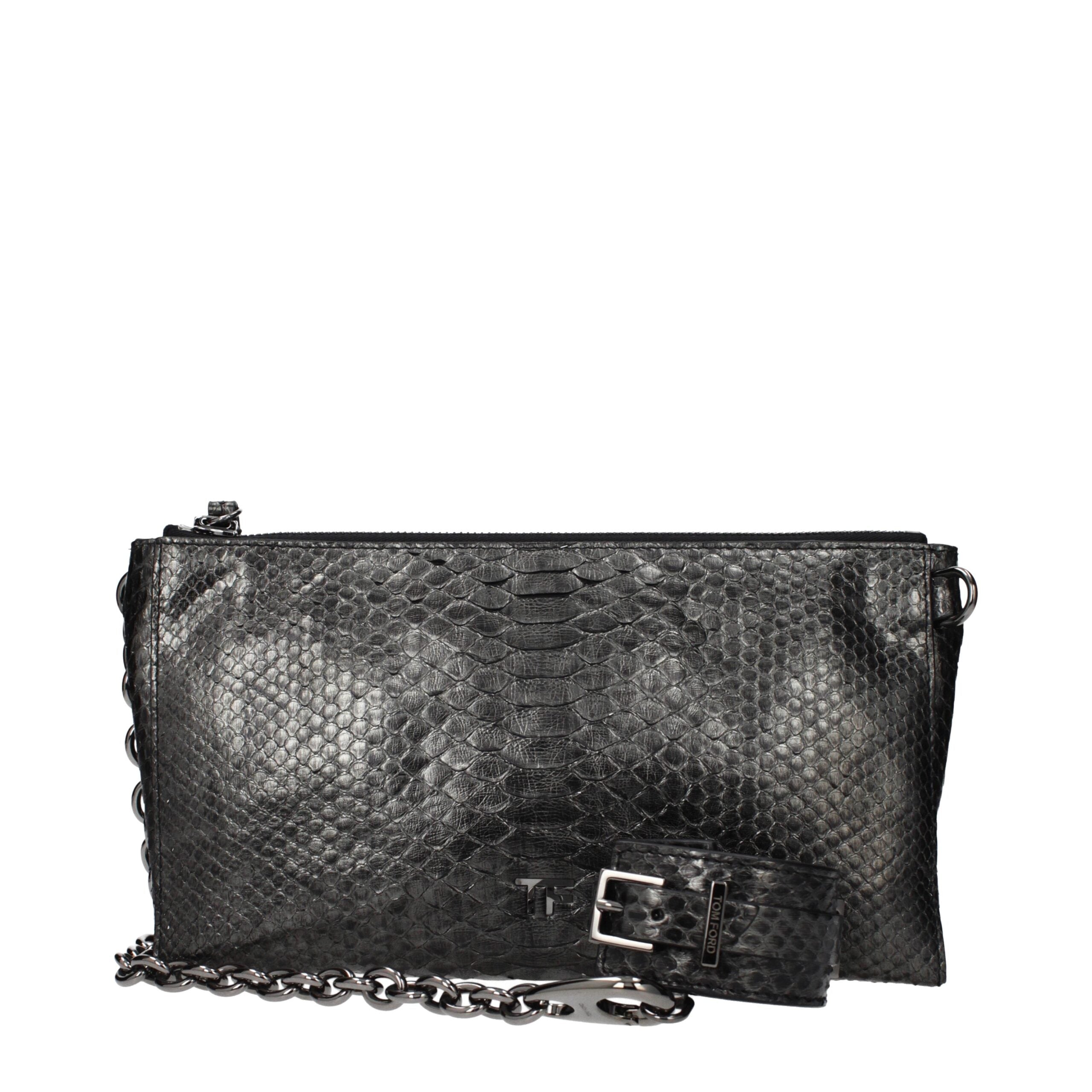 Tom Ford Grau Python-Leder Handtasche