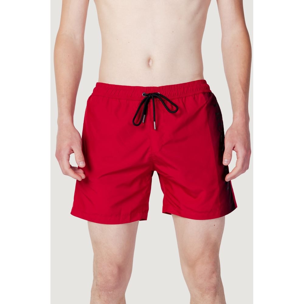 Trussardi Beachwear Rote Badeshorts aus Polyester