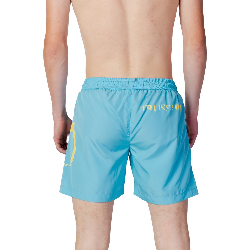 Trussardi Beachwear Blaue Badeshorts aus Polyester