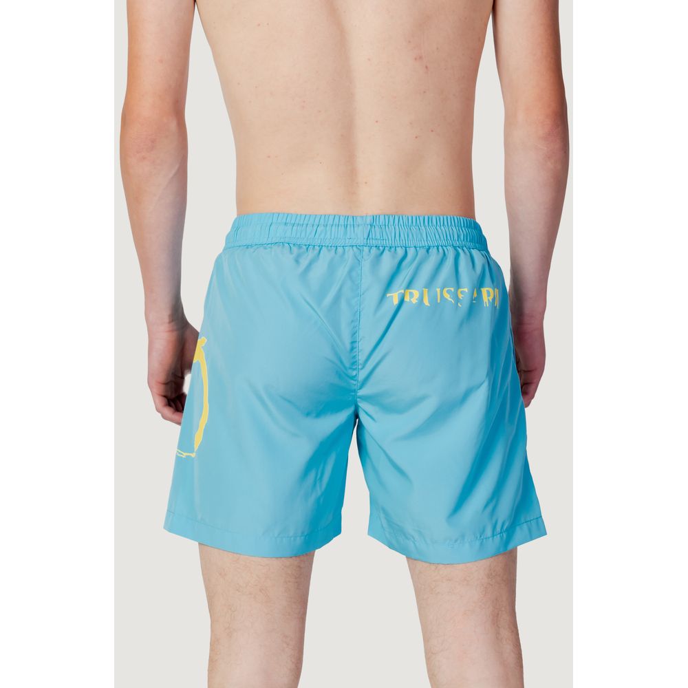 Trussardi Beachwear Blaue Badeshorts aus Polyester