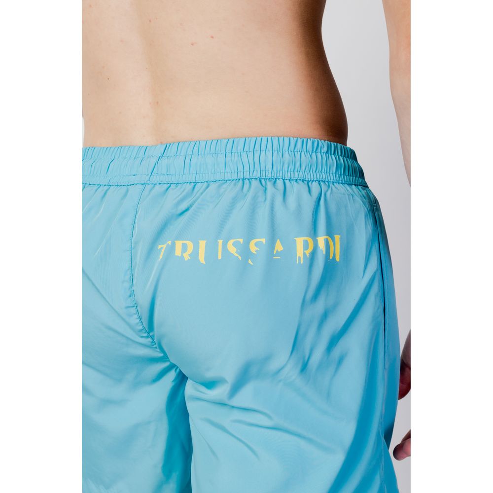 Trussardi Beachwear Blaue Badeshorts aus Polyester