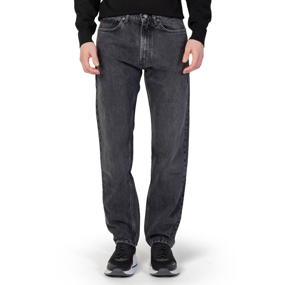 Hugo Boss Schwarze Baumwoll-Jeans mit lockerer Passform