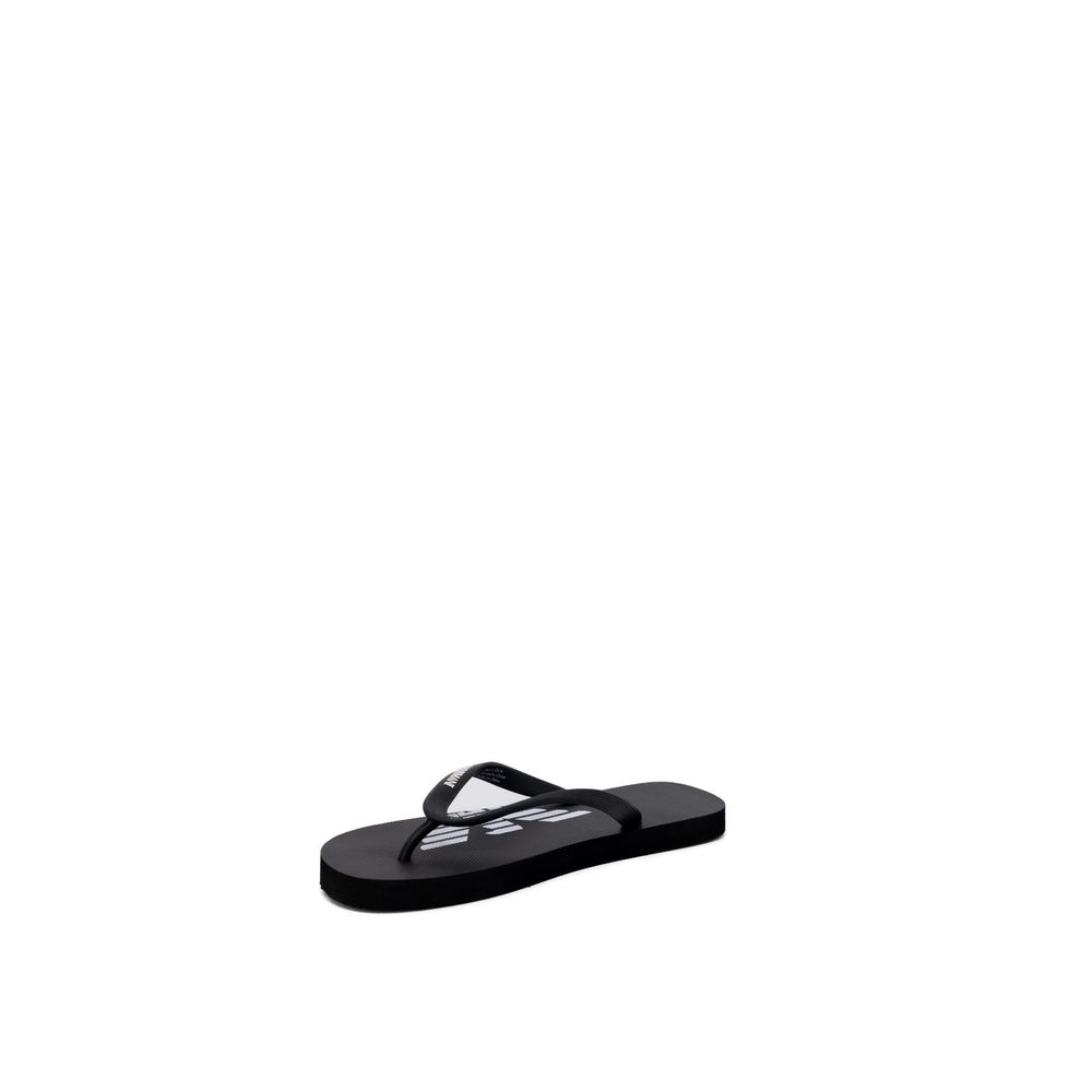 Emporio Armani Underwear Flip-Flops aus Gummi in Schwarz und Weiß