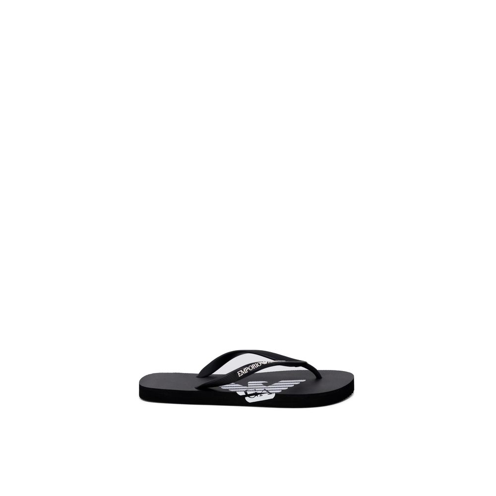 Emporio Armani Underwear Flip-Flops aus Gummi in Schwarz und Weiß