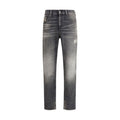 Diesel Gray Cotton Relaxed Fit Jeans