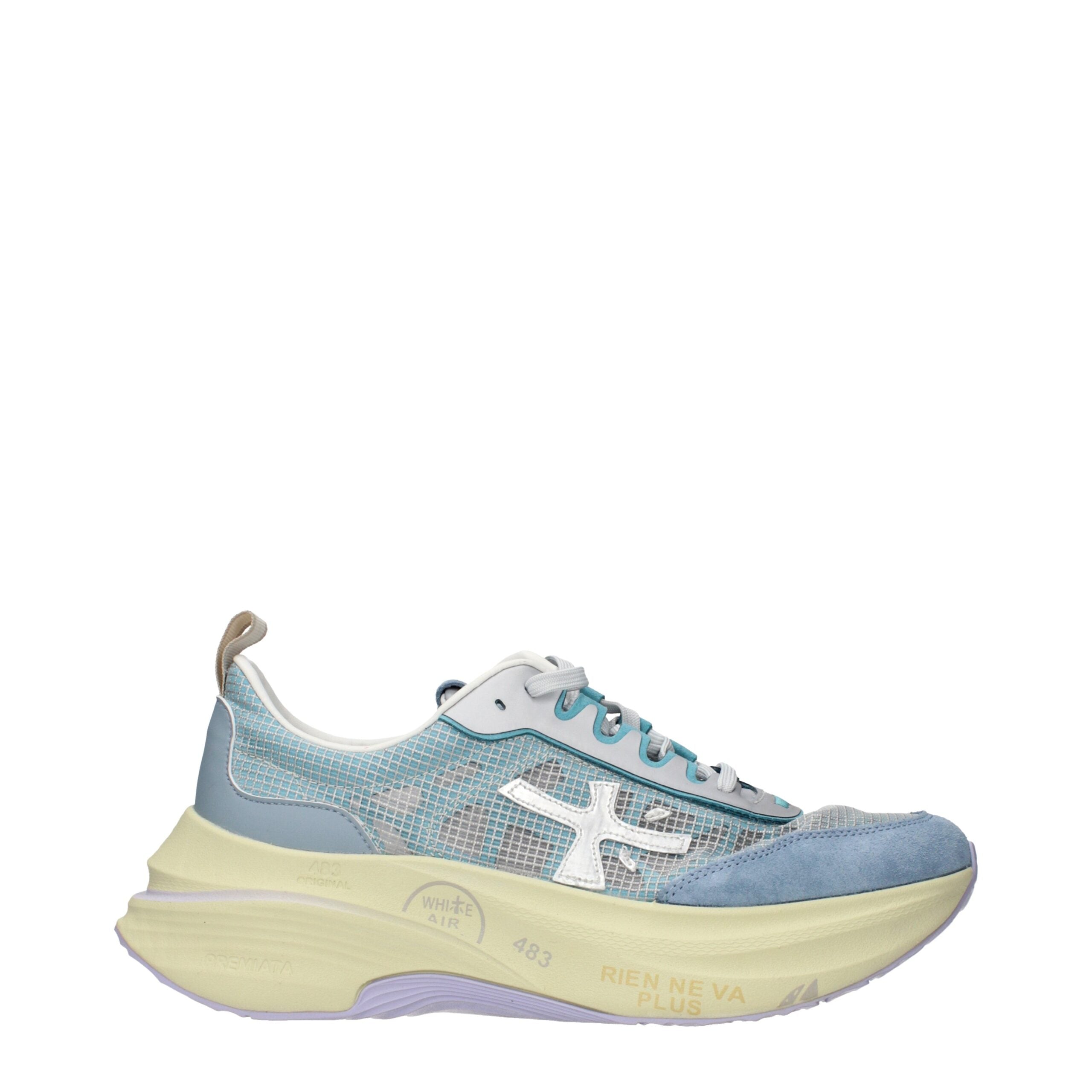 Premiata Hellblaue Stoff-Sneaker