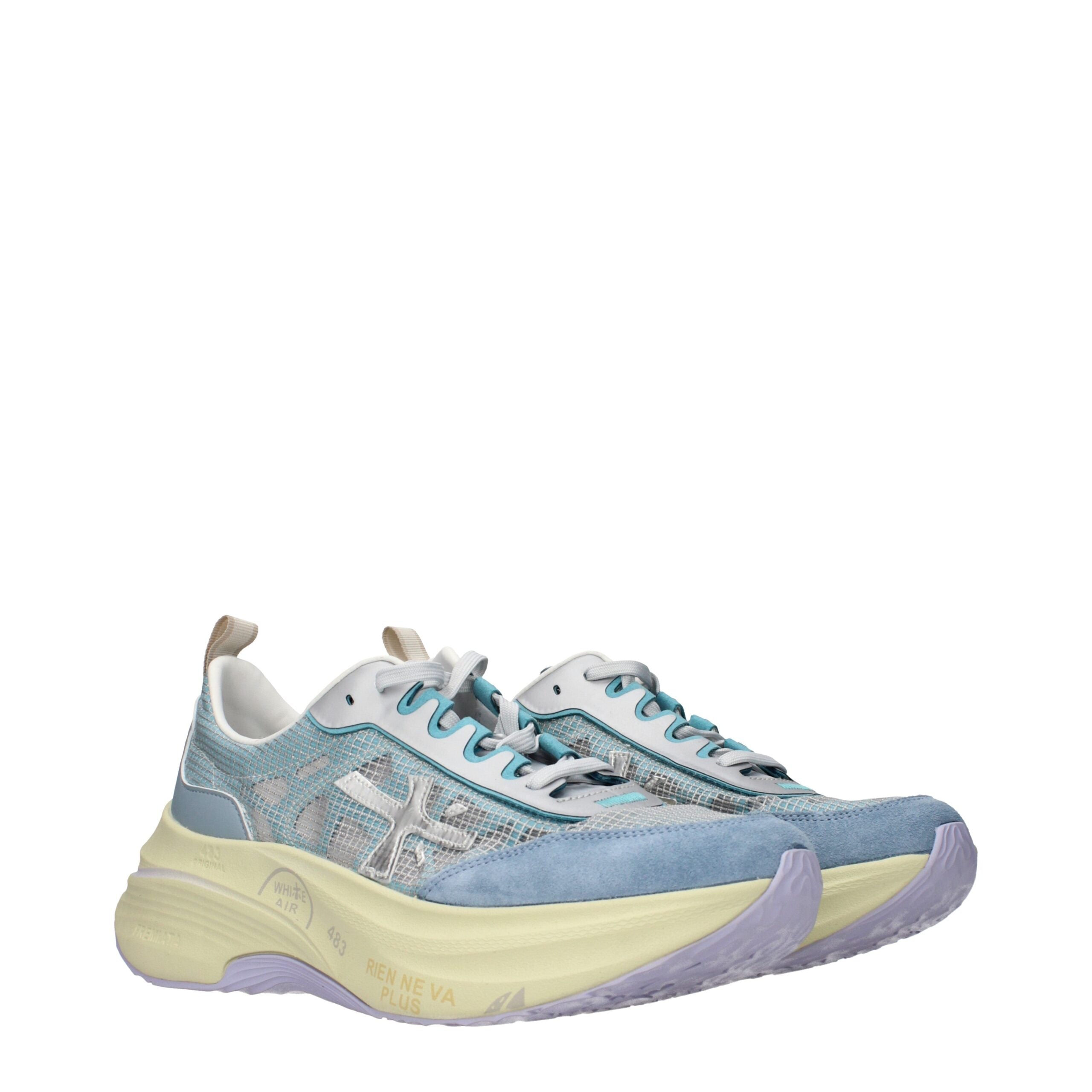 Premiata Hellblaue Stoff-Sneaker