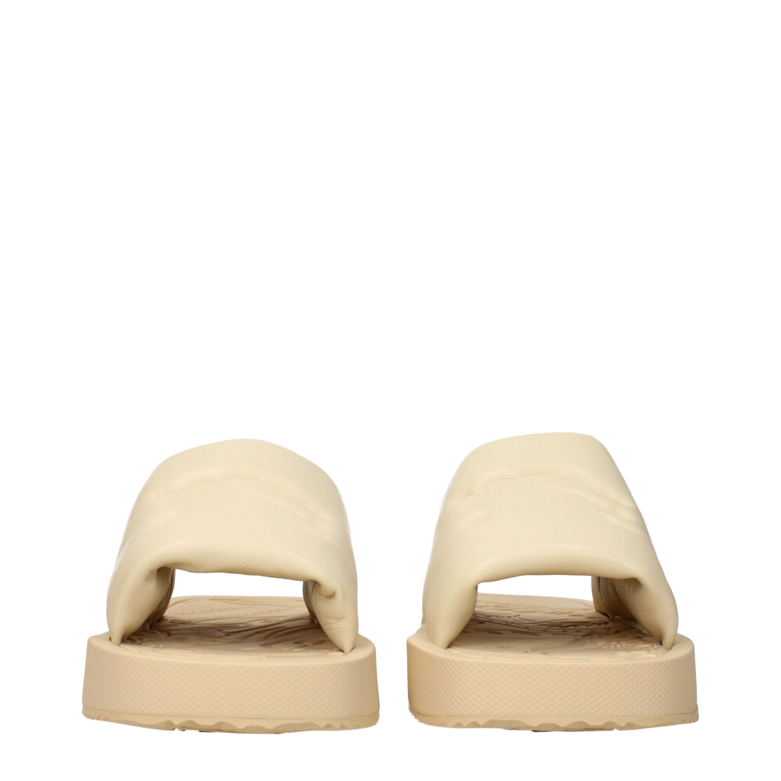 Burberry Beigefarbene Lederslipper