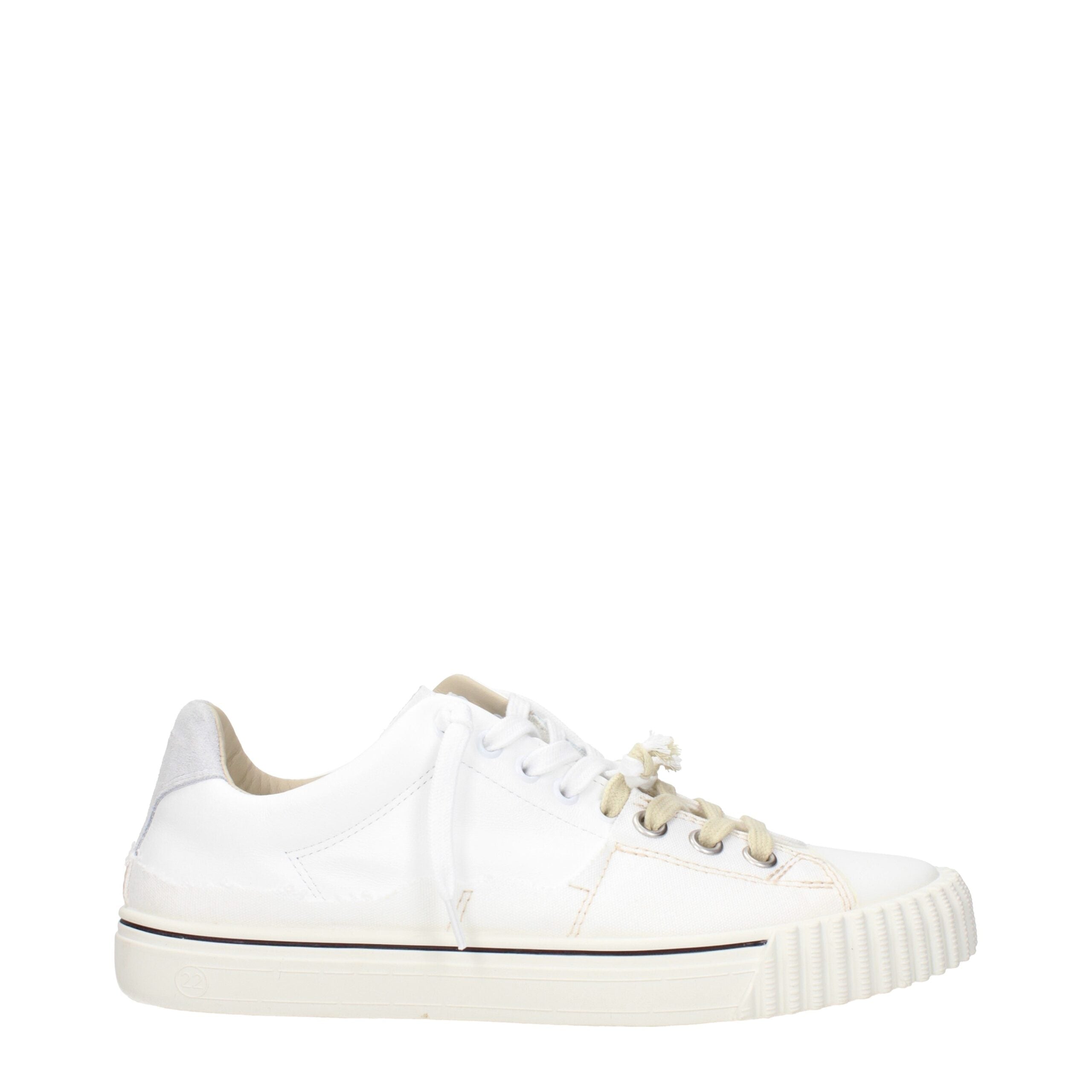 Maison Margiela Weiße Leder-Sneaker mit niedrigem Schaft