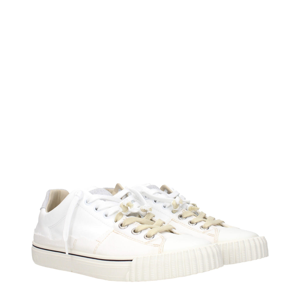 Maison Margiela Weiße Leder-Sneaker mit niedrigem Schaft
