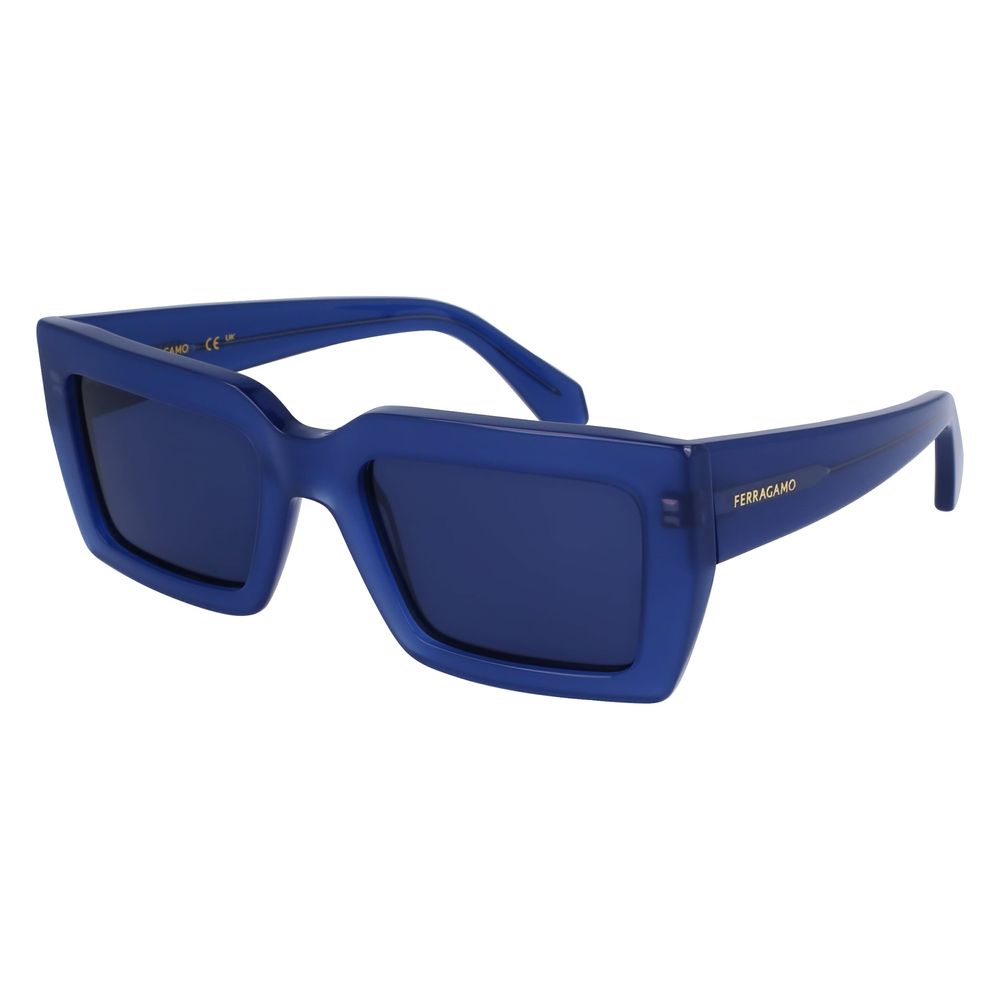 Ferragamo Blaue Sonnenbrille aus Acetat