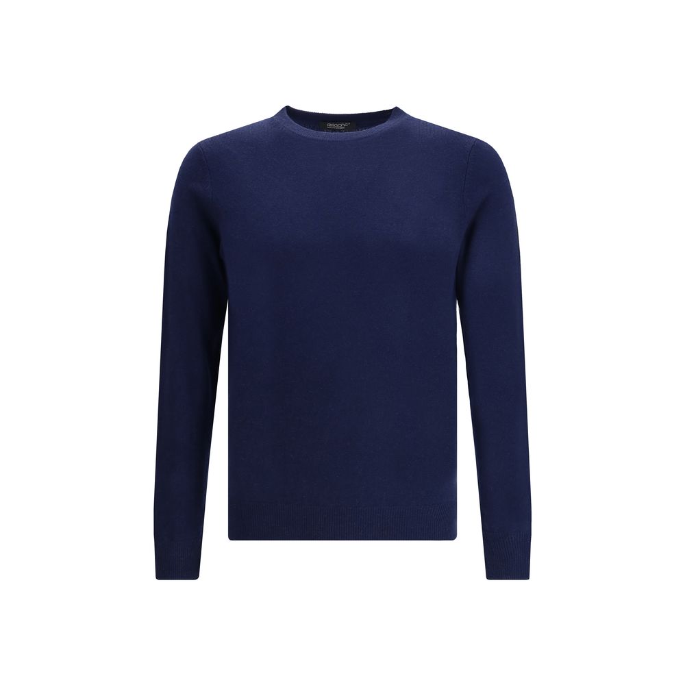 Aragona Cashmere Blauer Merino-Woll-Kaschmir-Pullover