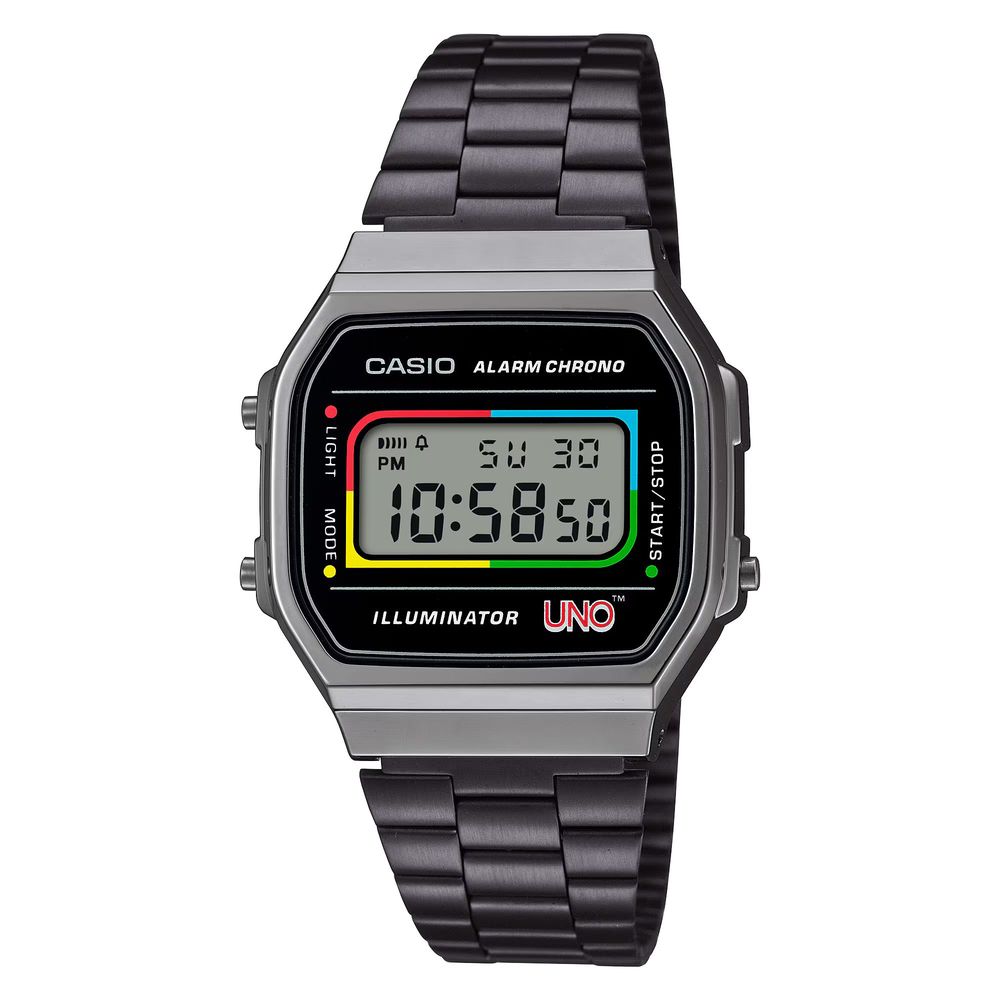 Casio Schwarze Edelstahl-Digitaluhr