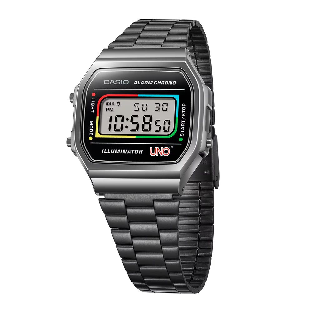 Casio Schwarze Edelstahl-Digitaluhr