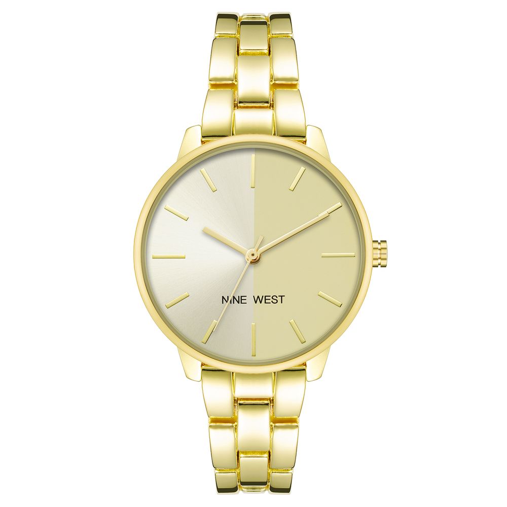 Nine West Goldene Metall-Armbanduhr