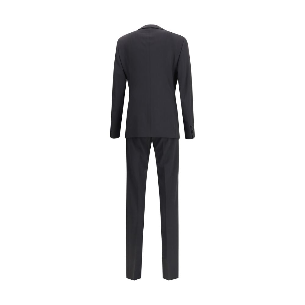 Giorgio Armani Schwarzes Fleece-Woll-Outfit