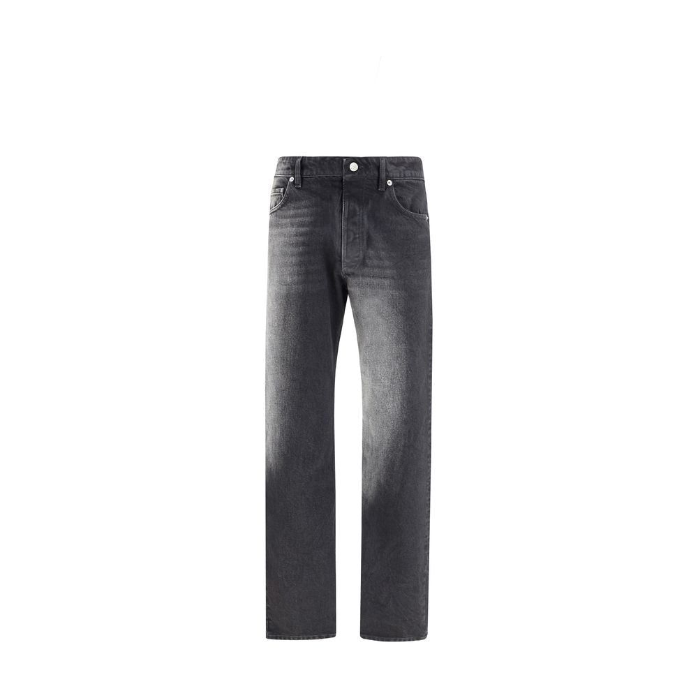 MM6 Schwarze Baumwoll-Jeans mit geradem Bein