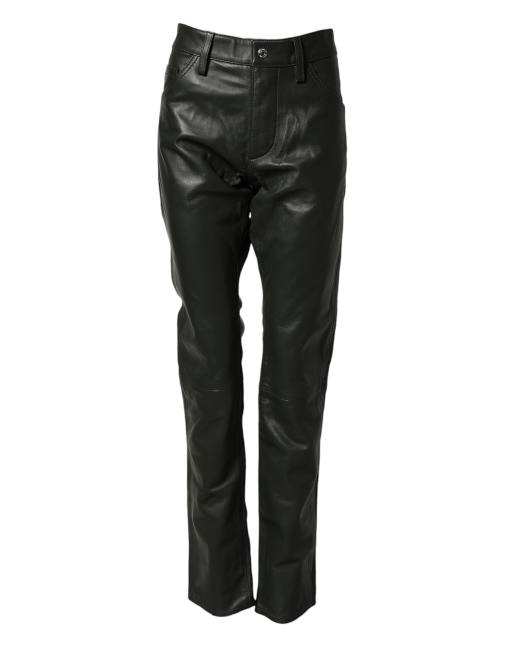 Dsquared² Schwarze Lederhose aus Vollnarbenleder mit mittelhohem Bund