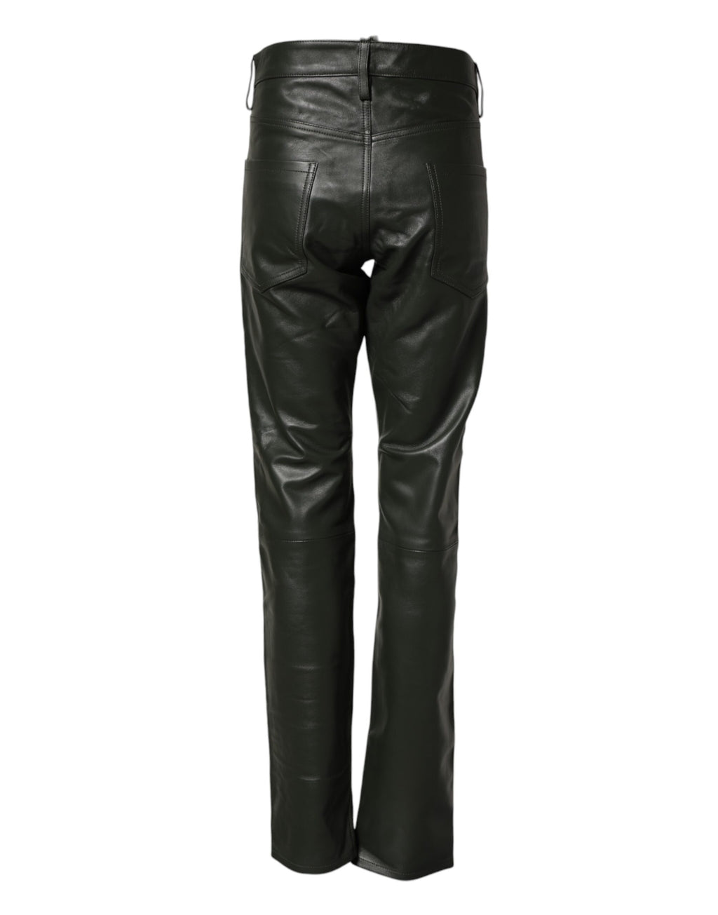 Dsquared² Schwarze Lederhose aus Vollnarbenleder mit mittelhohem Bund