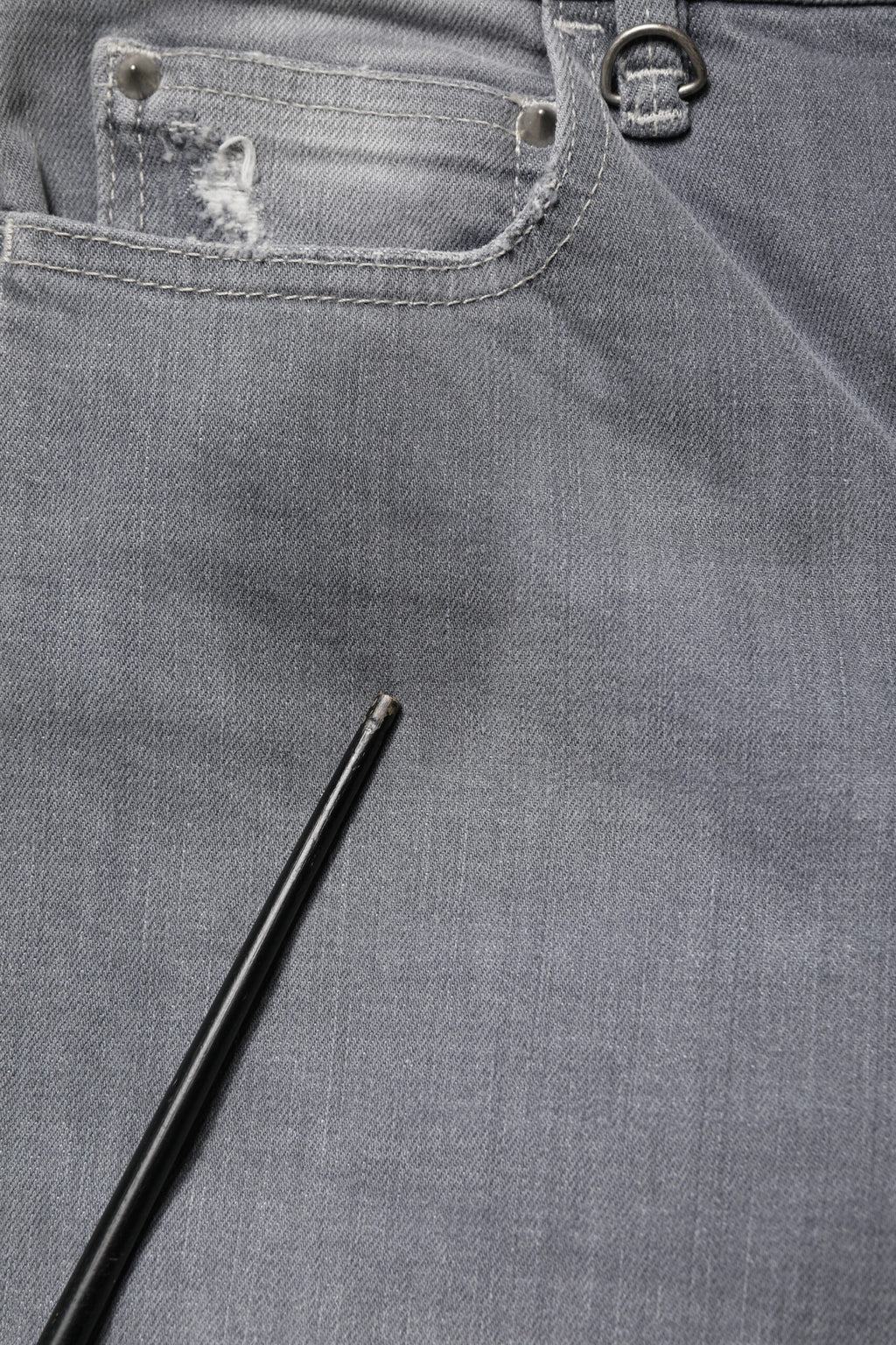 CYCLE Graue, Ausgefranste Mid-Waist Herren-Jeans mit Geradem Bein