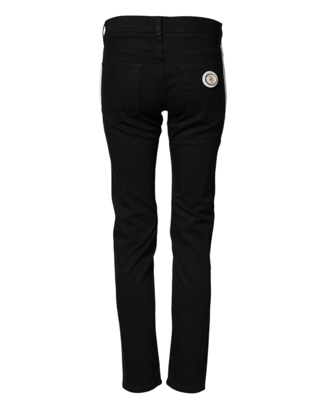 Dolce & Gabbana Schwarze Baumwoll-MidWaist-Skinny-Denim-Logo-Jeans
