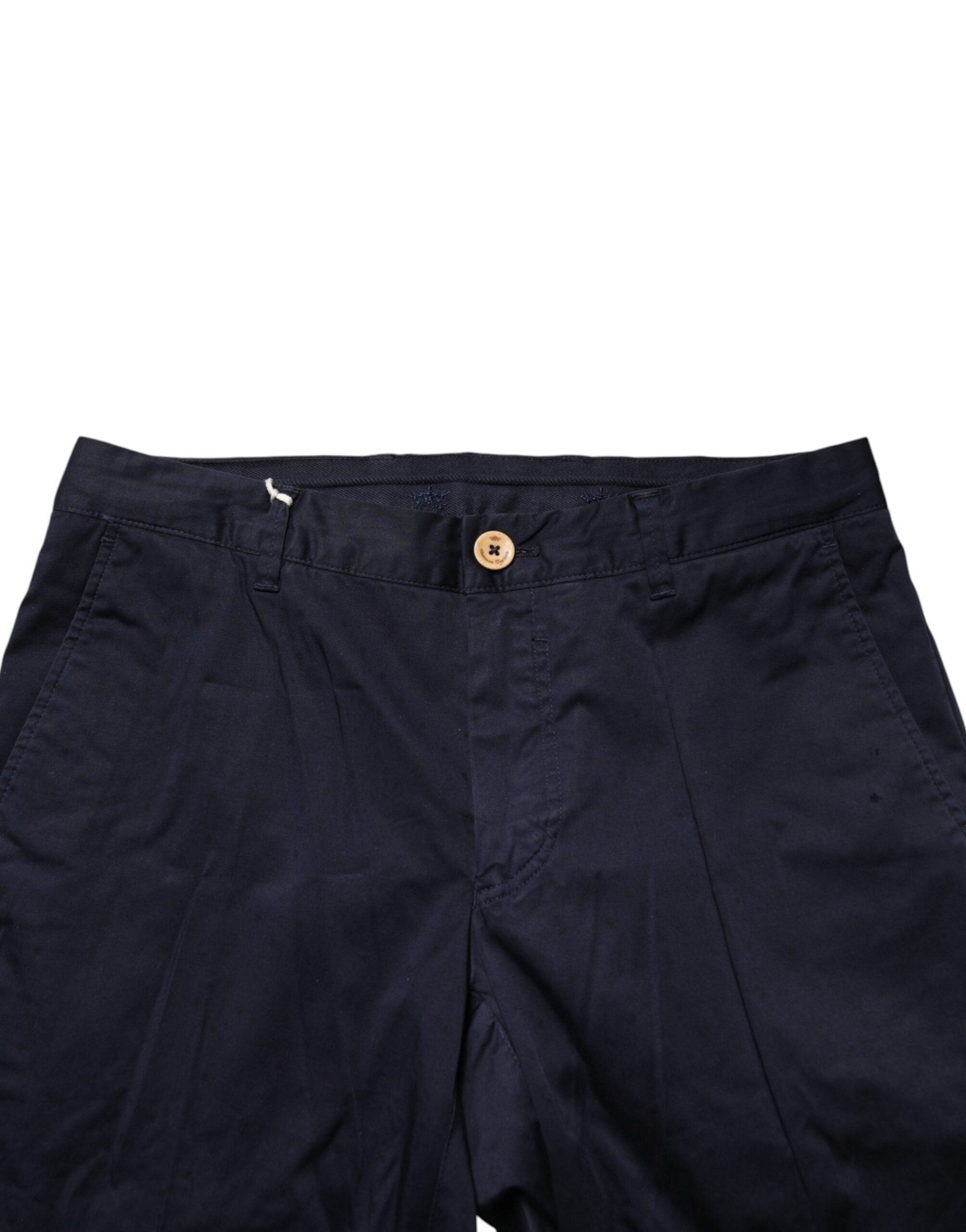 Domenico Tagliente Dunkelblaue Herren-Chino aus Baumwolle mit schmaler Passform