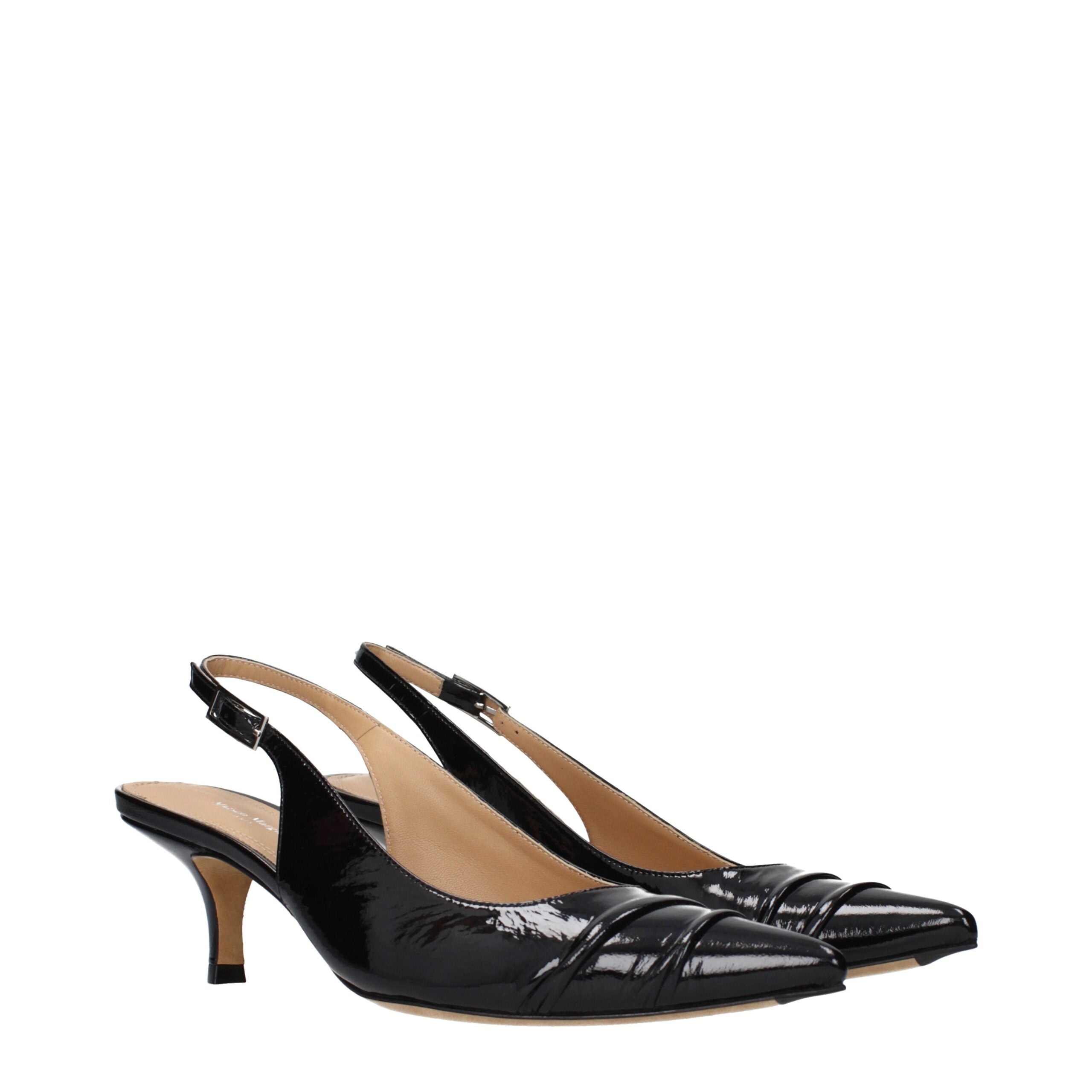 Maison Margiela Schwarze Leder-Pumps mit mittlerem Absatz