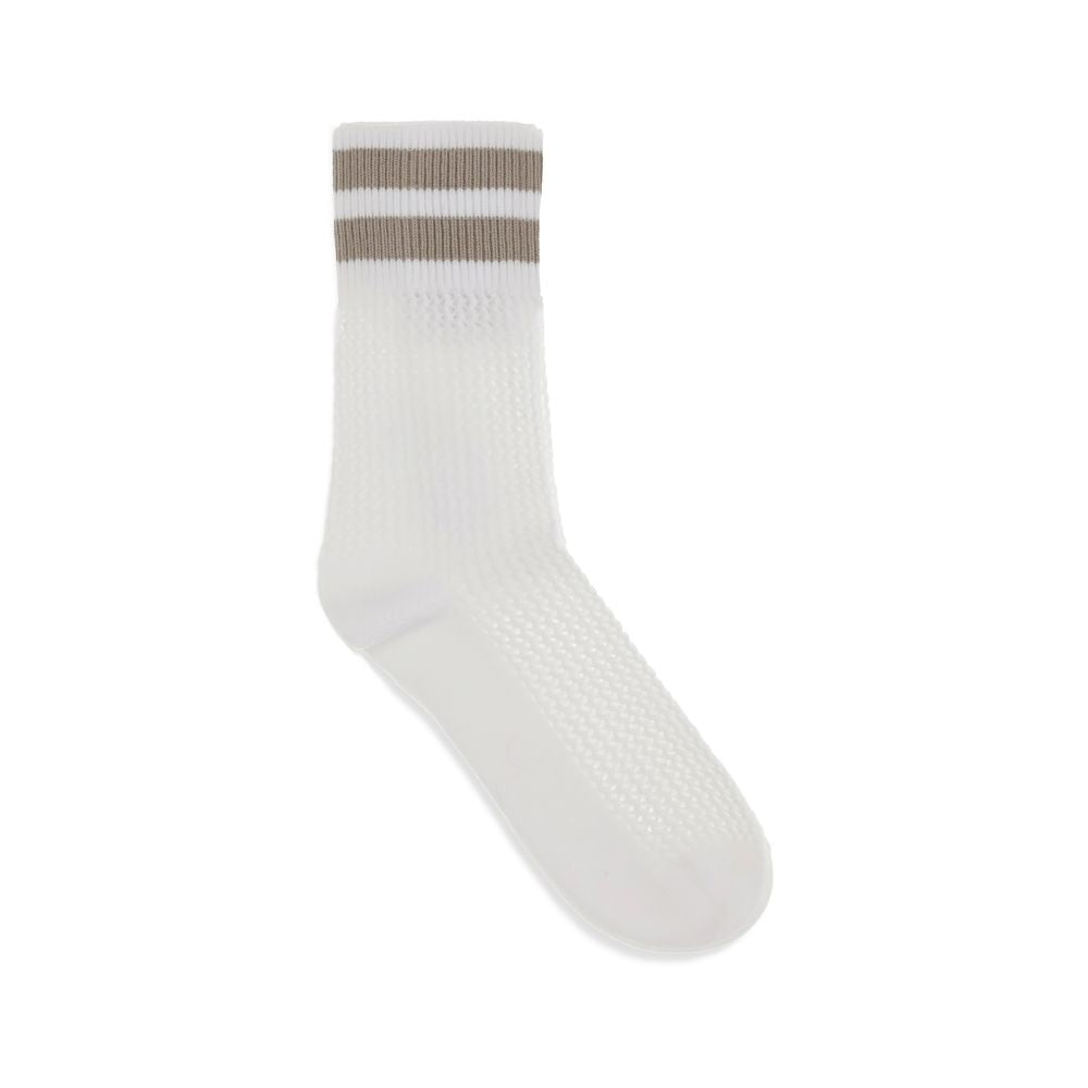 Brunello Cucinelli Weiße Baumwollsocken