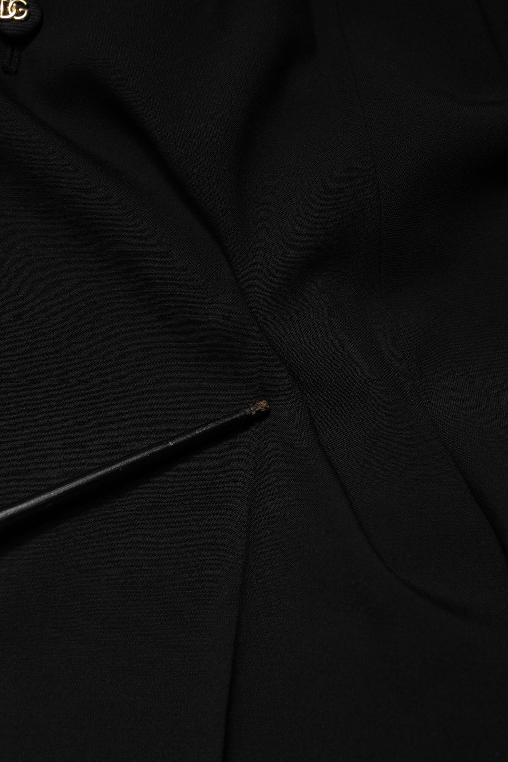 Dolce & Gabbana Schwarze Wollmischung, gerade, hohe Taille Hose