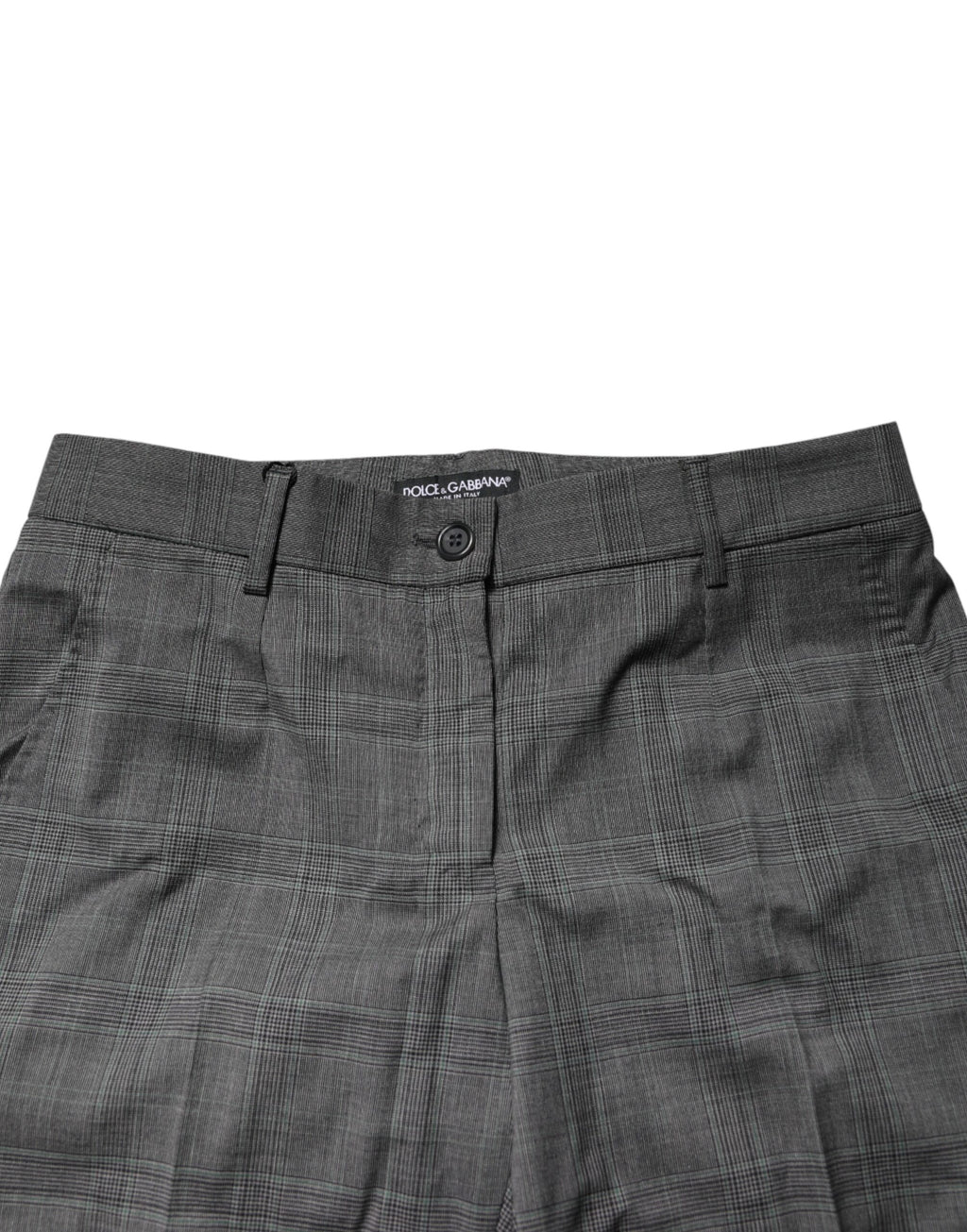 Dolce & Gabbana Dark Gray Check Tartan VirginWool Dress Pants