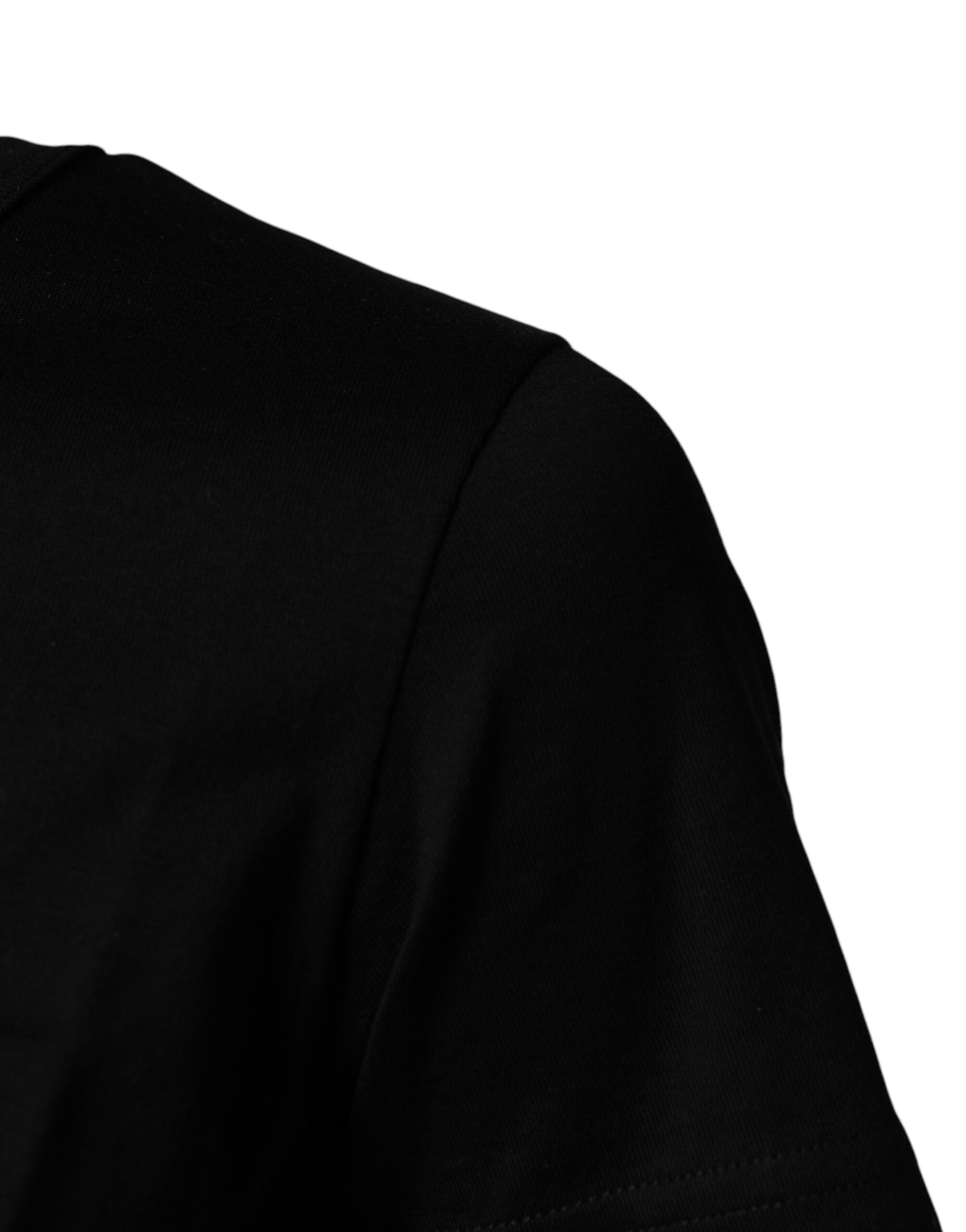 Dolce & Gabbana Schwarzes T-Shirt mit Rundhalsausschnitt und kurzem Ärmel