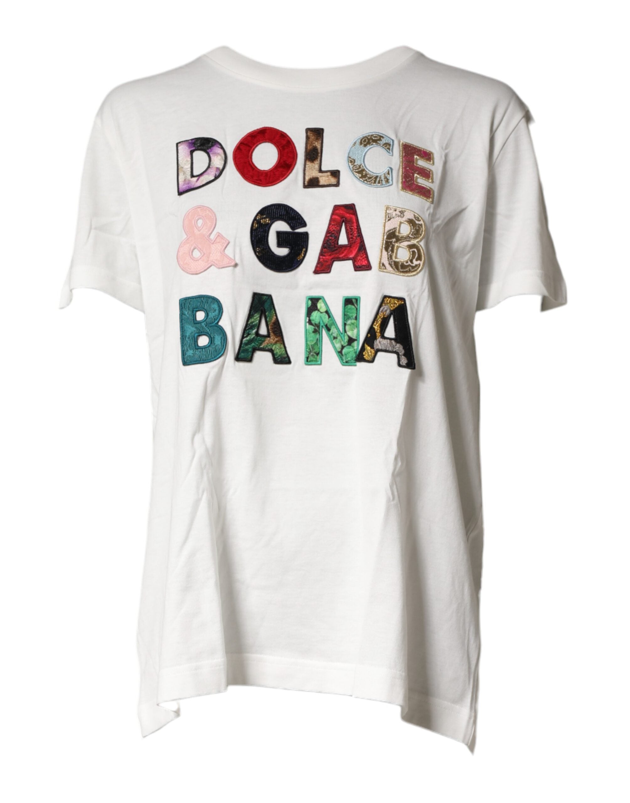 Dolce & Gabbana Weißes Logo-T-Shirt mit Rundhalsausschnitt und kurzen Ärmeln