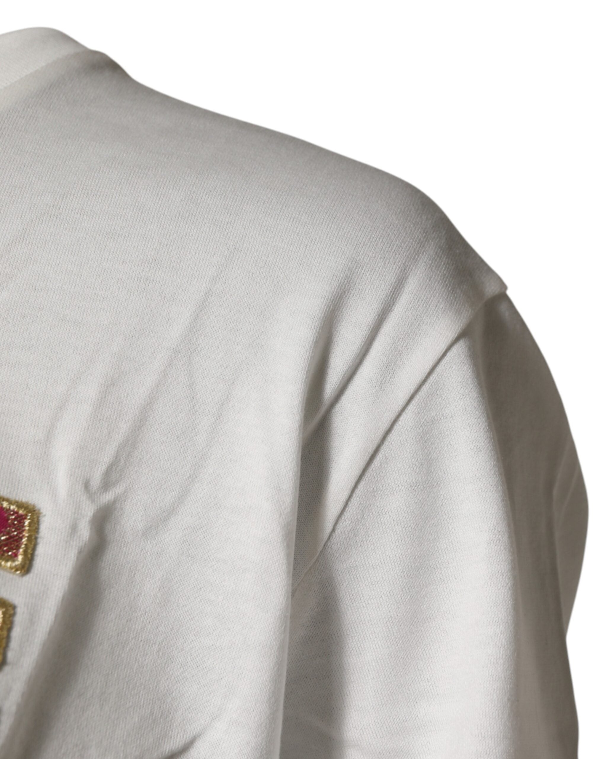 Dolce & Gabbana Weißes Logo-T-Shirt mit Rundhalsausschnitt und kurzen Ärmeln