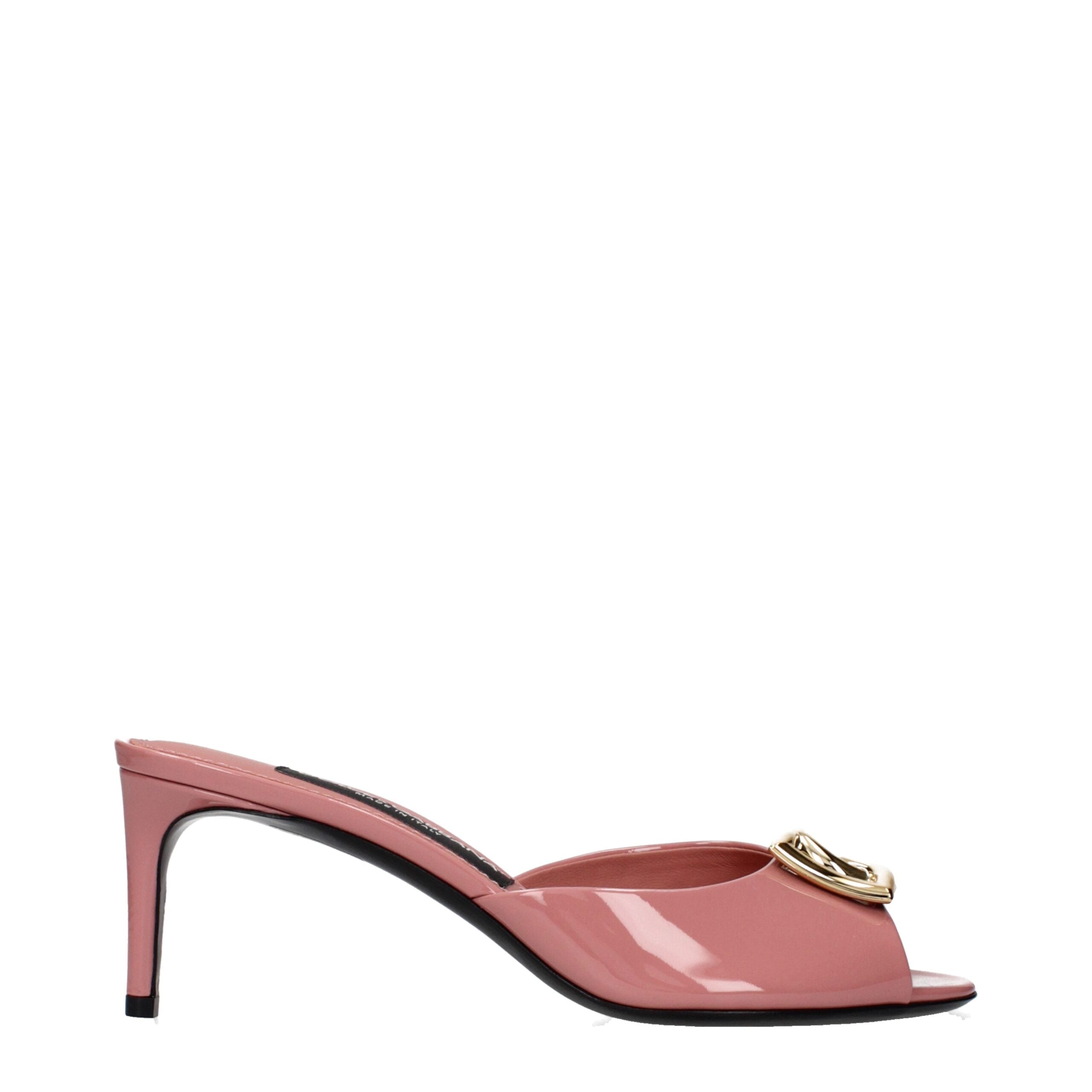 Dolce & Gabbana Pinke Leder-Stilettosandalen