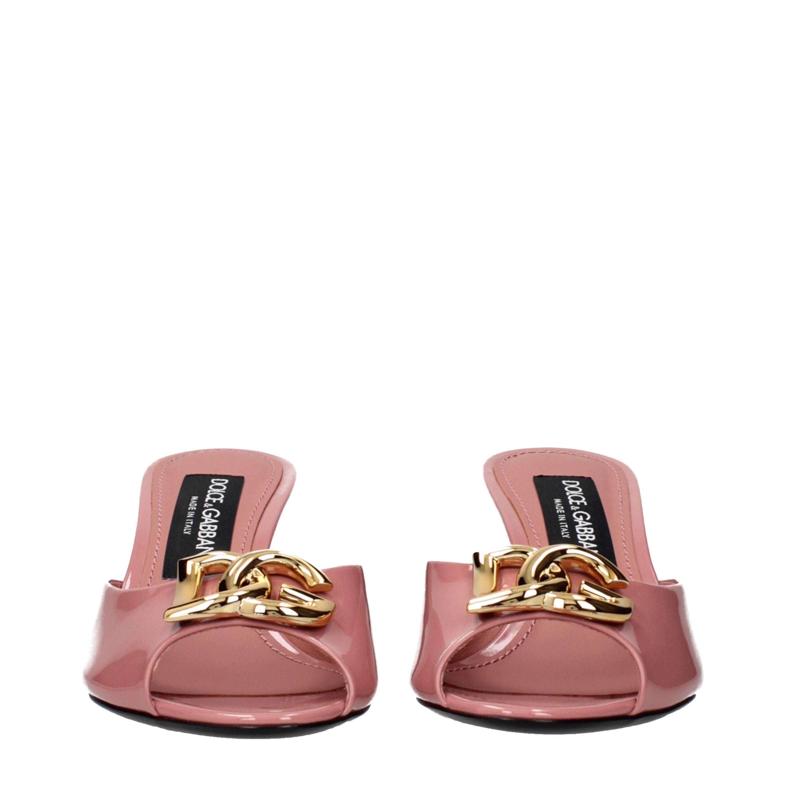 Dolce & Gabbana Pinke Leder-Stilettosandalen