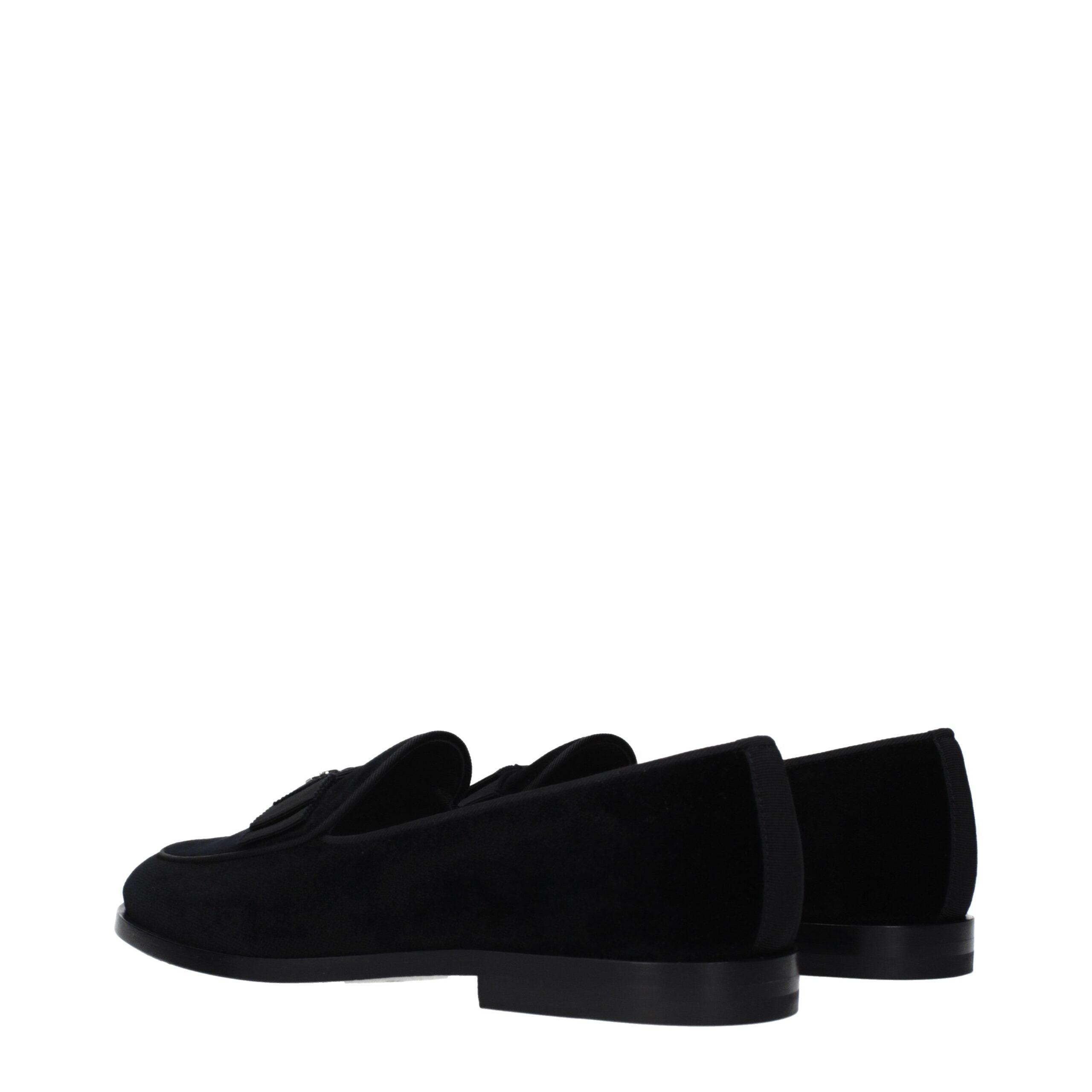Dolce & Gabbana Schwarze Samt-Loafer zum Hineinschlüpfen