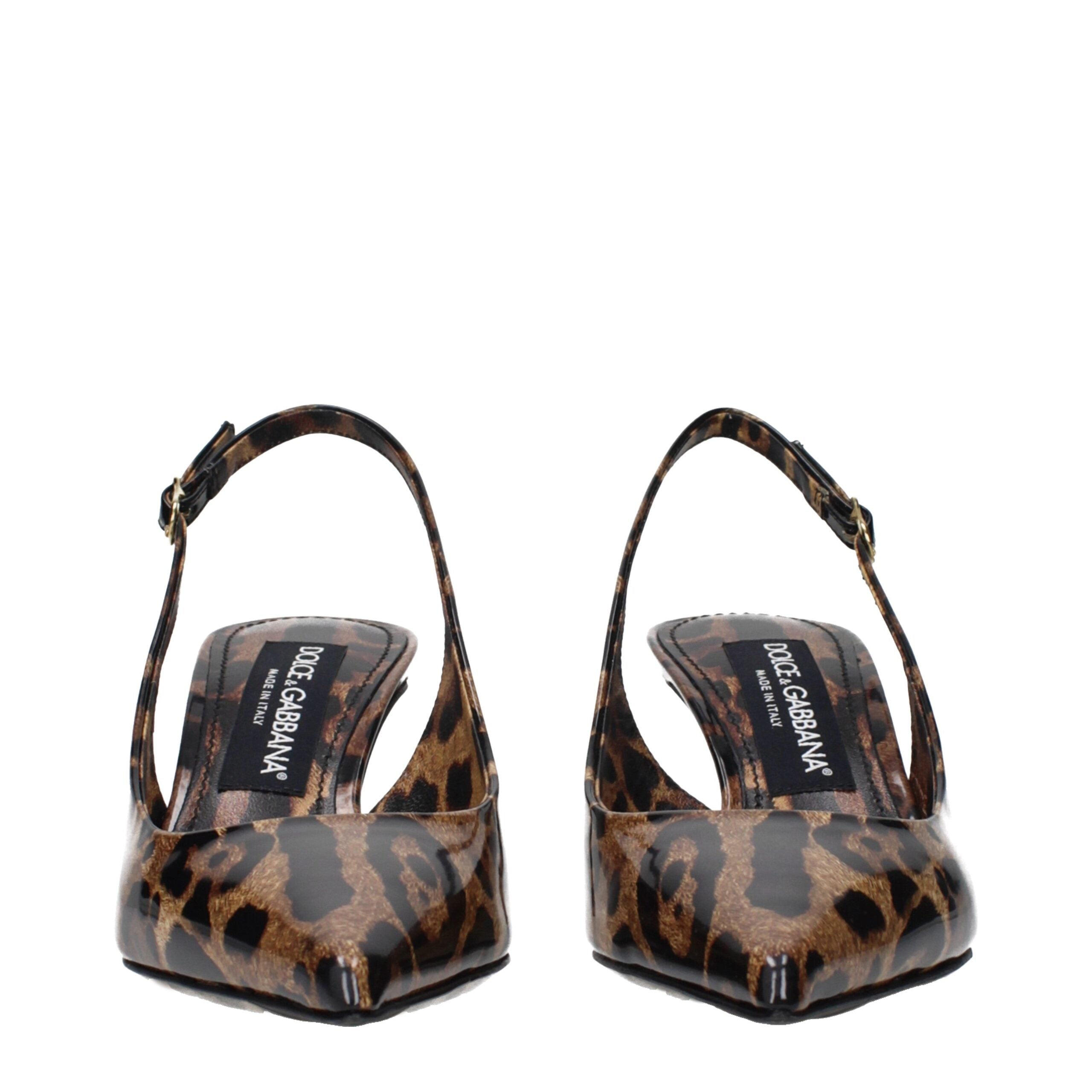 Dolce & Gabbana Braune Leder-Stilettosandalen