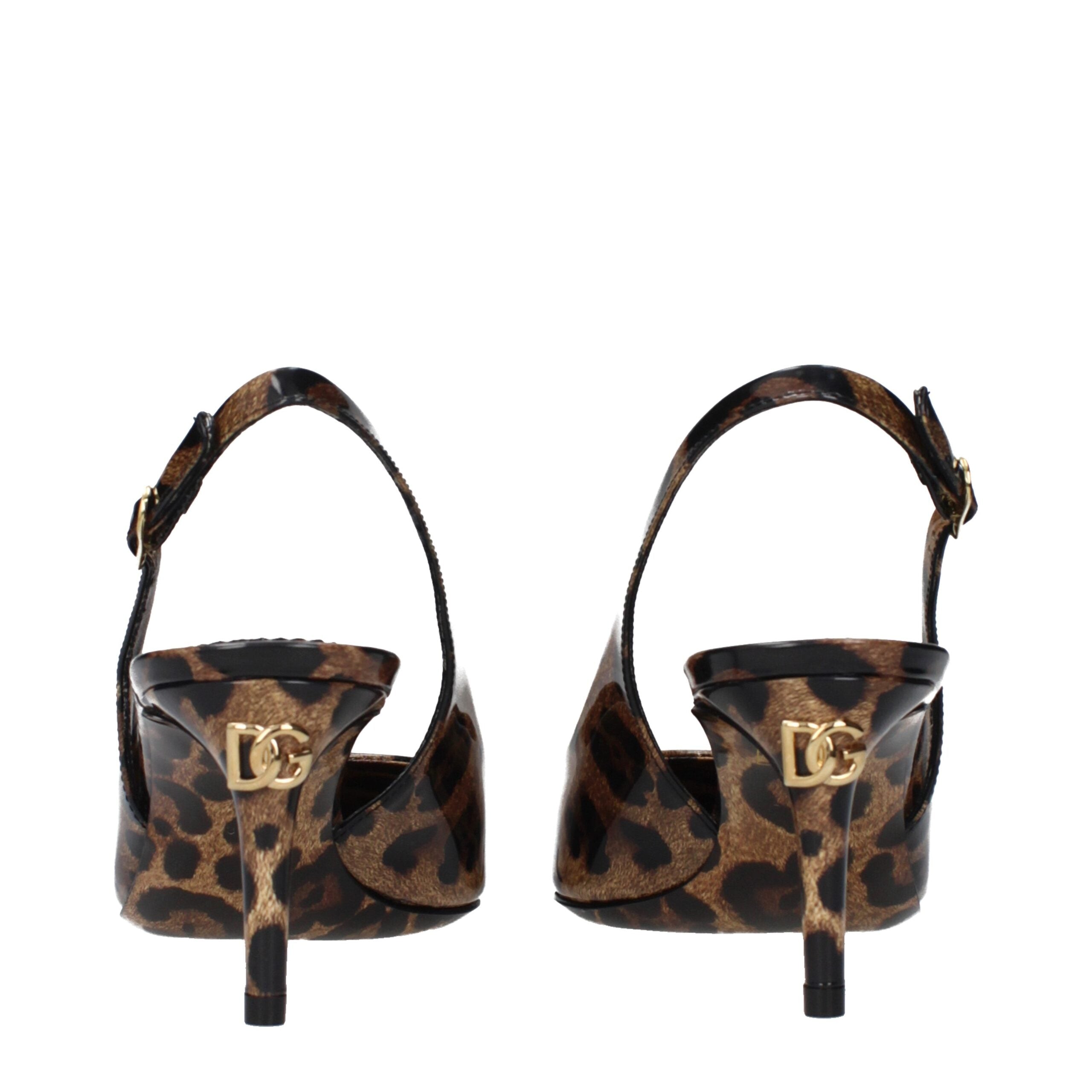Dolce & Gabbana Braune Leder-Stilettosandalen