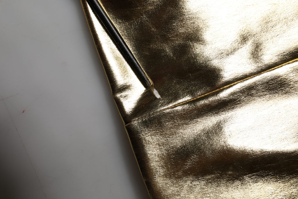 Dolce & Gabbana Goldener Acetat-Kristall-Minirock mit hoher Taille