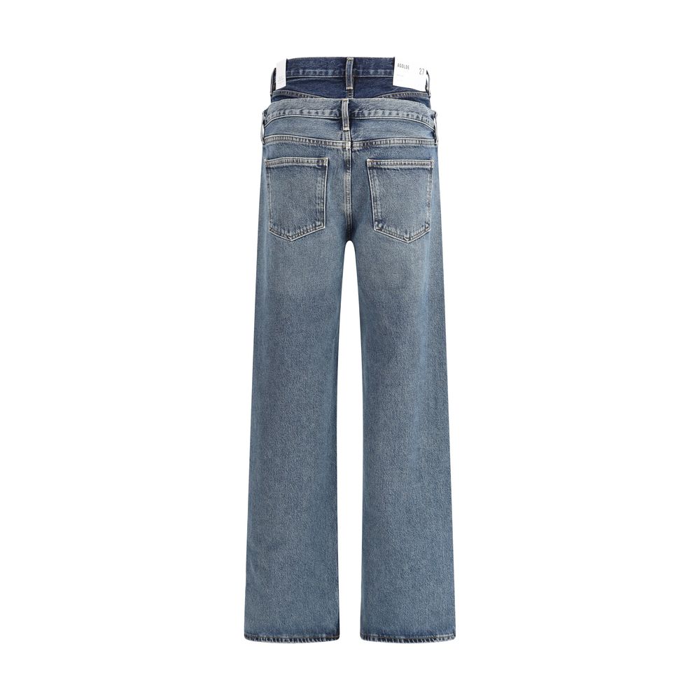 Agolde Gerade geschnittene Jeans aus recyceltem Baumwolle in Blau