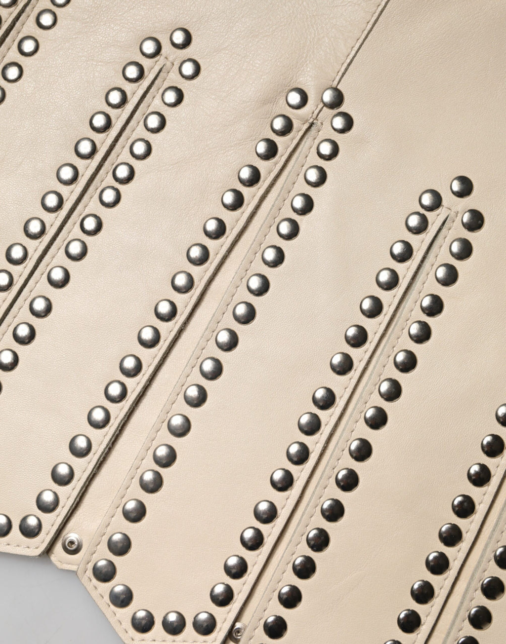 Dolce & Gabbana Beiger Lederrock mit Nieten und mittlerer Taille