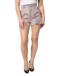 Dolce & Gabbana Pinke Jacquard High Waist Hotpants Shorts