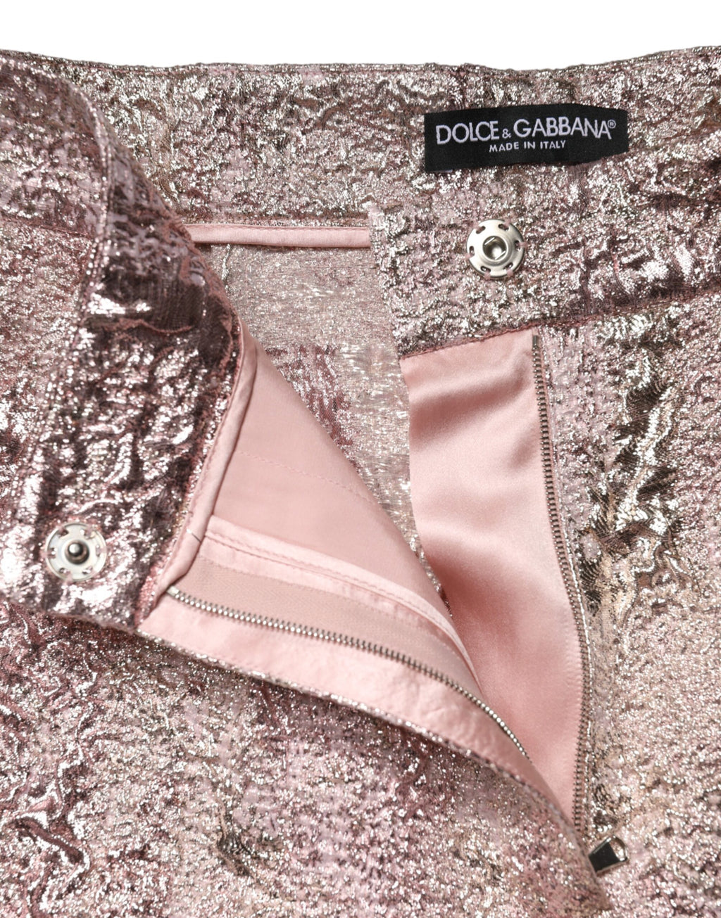 Dolce & Gabbana Pinke Jacquard High Waist Hotpants Shorts