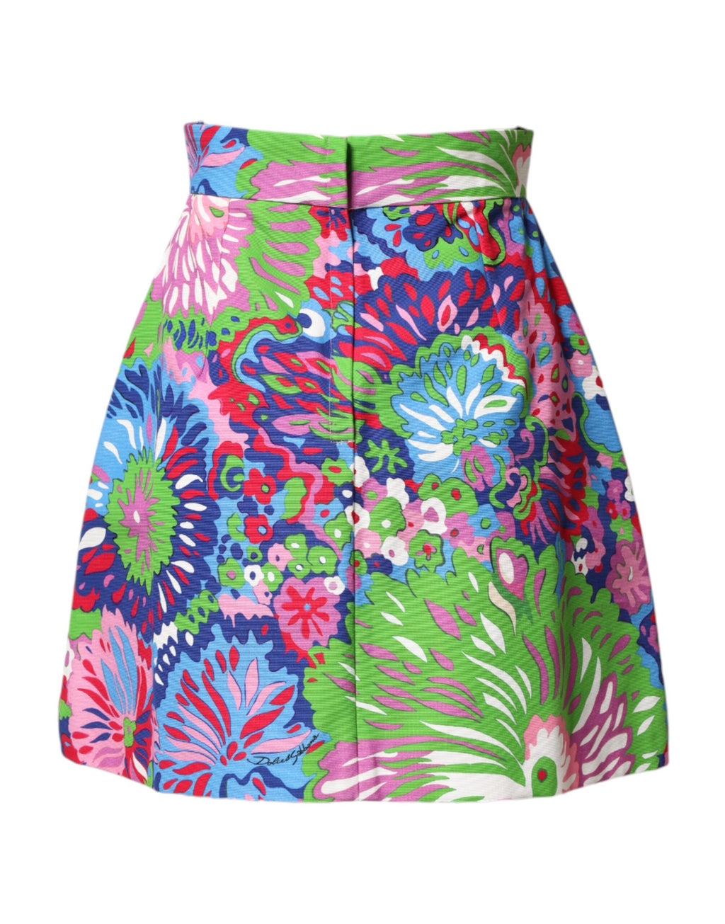 Dolce & Gabbana Meerkleurige Gebloemde Mini-short Met Hoge Taille En Knopen