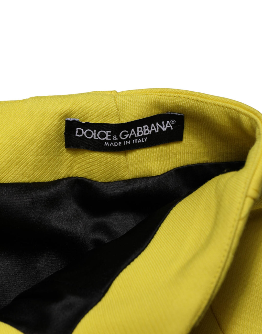 Dolce & Gabbana Gelber Wollrock mit Knöpfen und hoher Taille