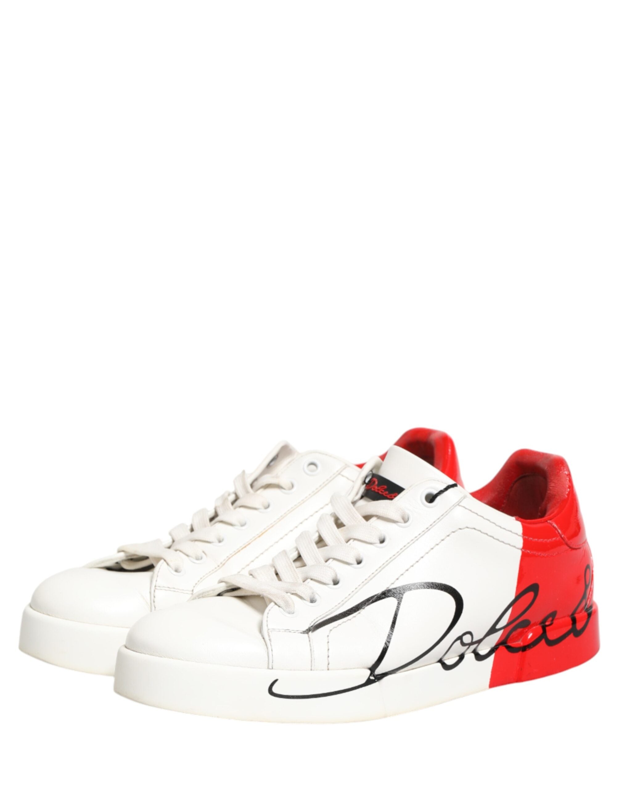Dolce & Gabbana Weiße und rote Portofino Sneakers für Herren