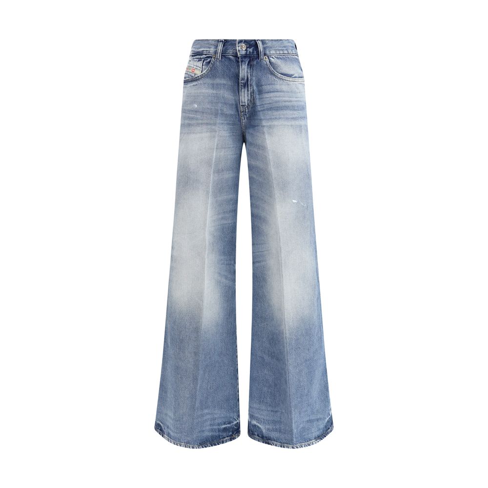 Diesel Hellblaue Baumwoll-Bootcut-Jeans