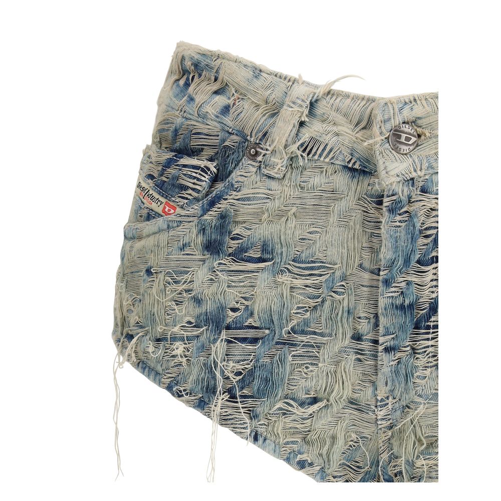 Diesel Hellblaue Baumwoll-Bermuda-Shorts